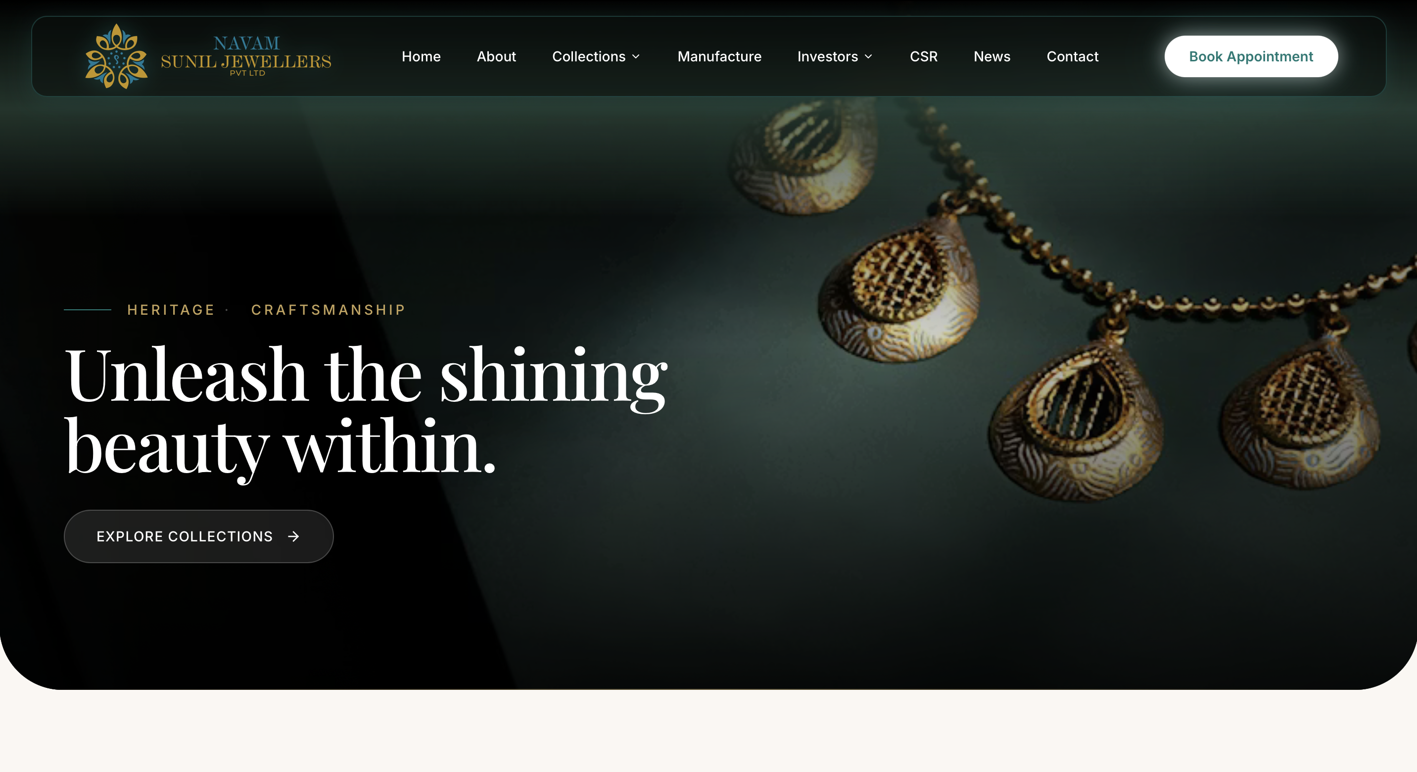 Navam jewellery website preview