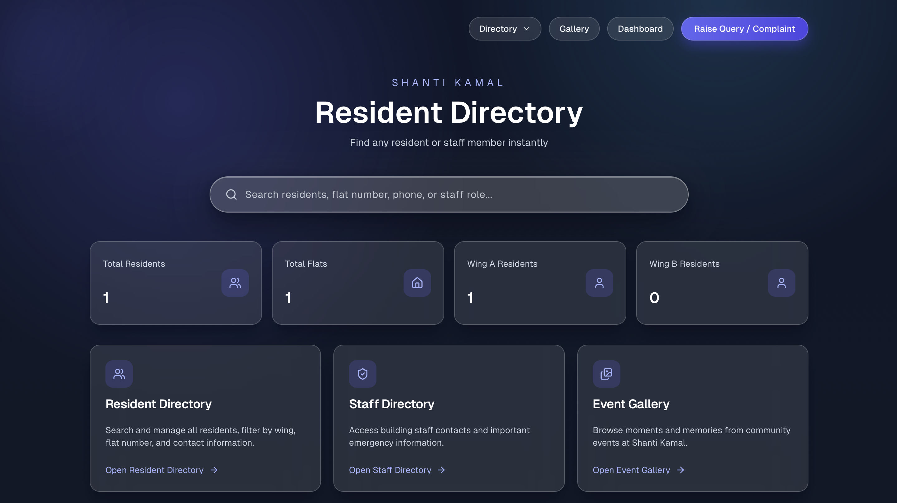 Shantikamal building and estate directory preview
